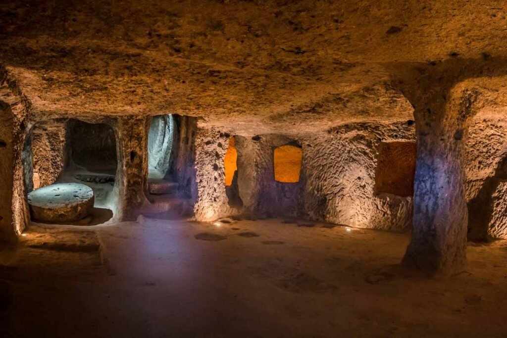 🟢 GREEN TOUR – SOUTH CAPPADOCIA chamber in derinkuyu underground city turkey