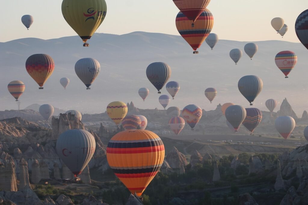 hot air balloon, balloon, sky, landscape, sunrise, turkey, cappadocia, travel, dream, nature, challenge, goal, achievement, win, kapadokya, sunset, adventure, desert